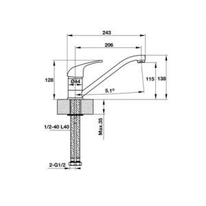 VÒI BẾP HAFELE HT19-CH1F135