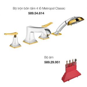 Bộ trộn bồn tắm 4 lỗ Metropol Classic